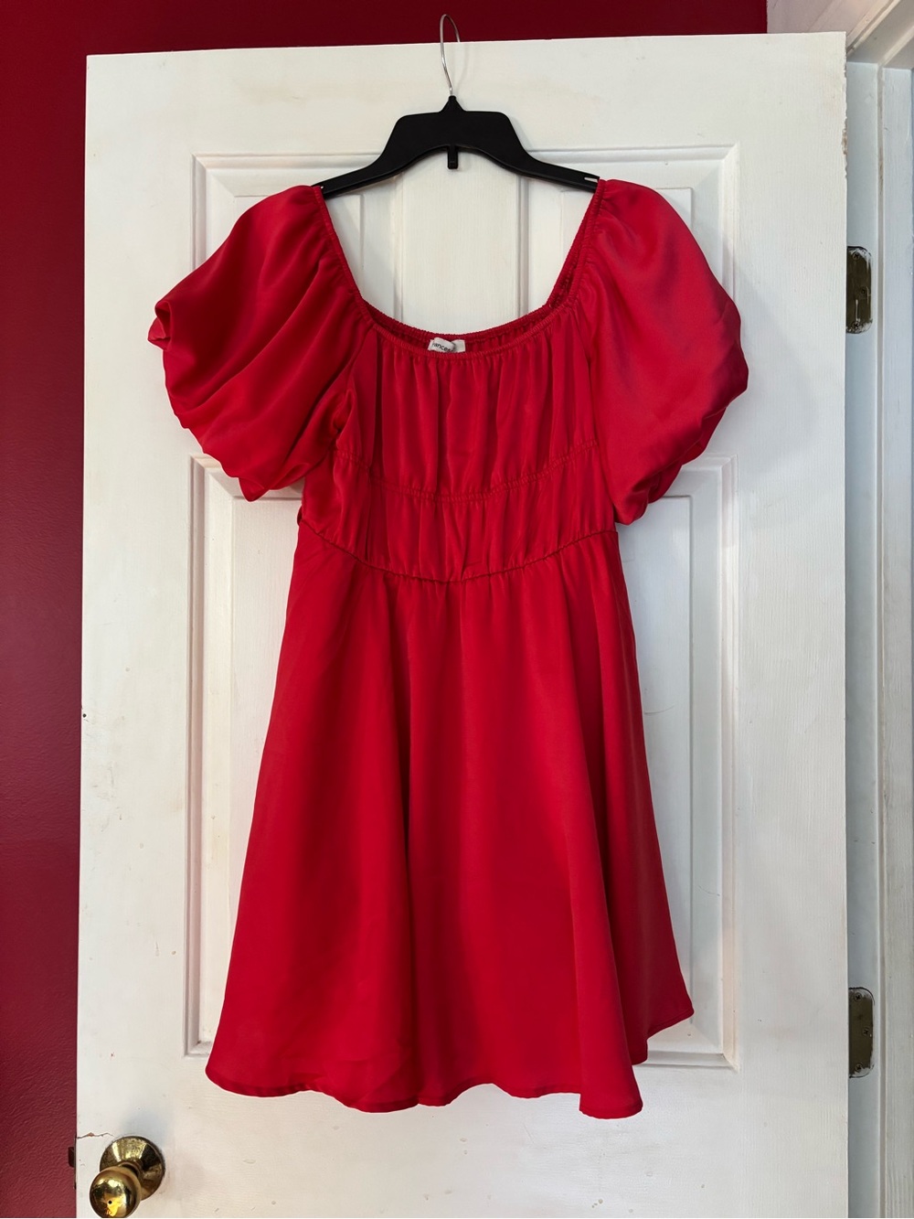 Francesca's Collections Red Puff-Sleeve Girls' Dress